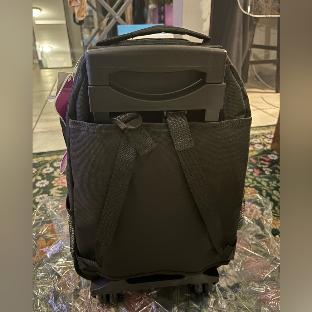 Black Backpack with wheels